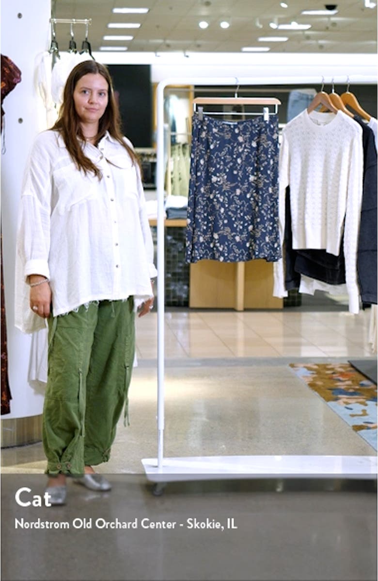 Floral Button Wrap Skirt, sales video thumbnail