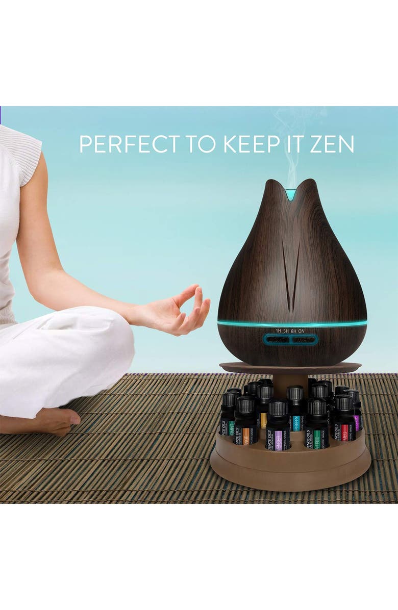 PURE DAILY CARE Ultimate Aromatherapy 400ml Essence Diffuser with Rotating Display Stand & 20 Essential Oils, Alternate, color, 