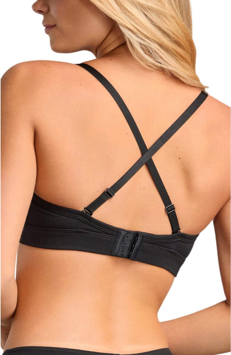 Siella Organic Cotton Lace Balconette Bra, Alternate, color, Black