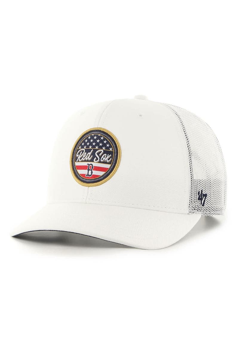 Men's '47 White Boston Red Sox Homage Adjustable Trucker Hat, Main, color, White
