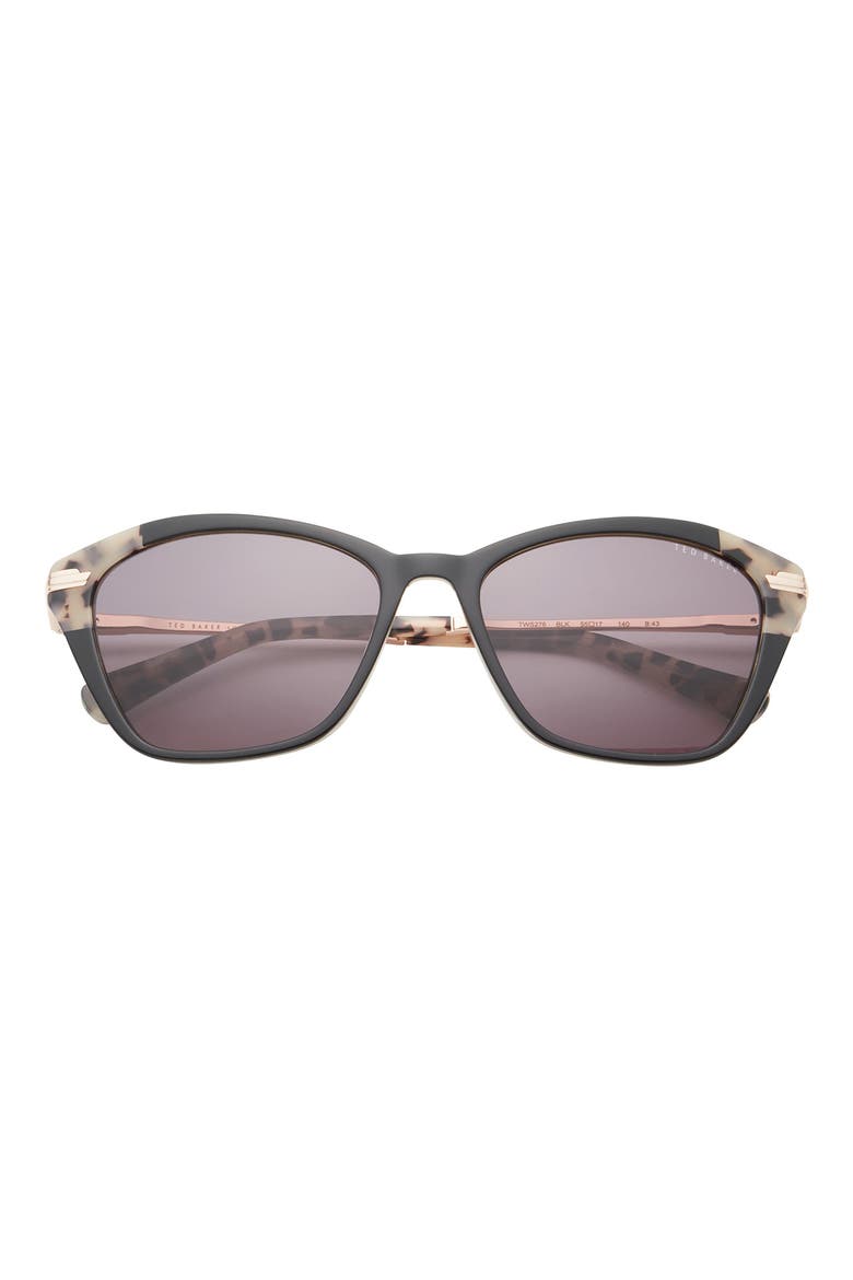 55mm Cat Eye Sunglasses, Main, color, BLACK