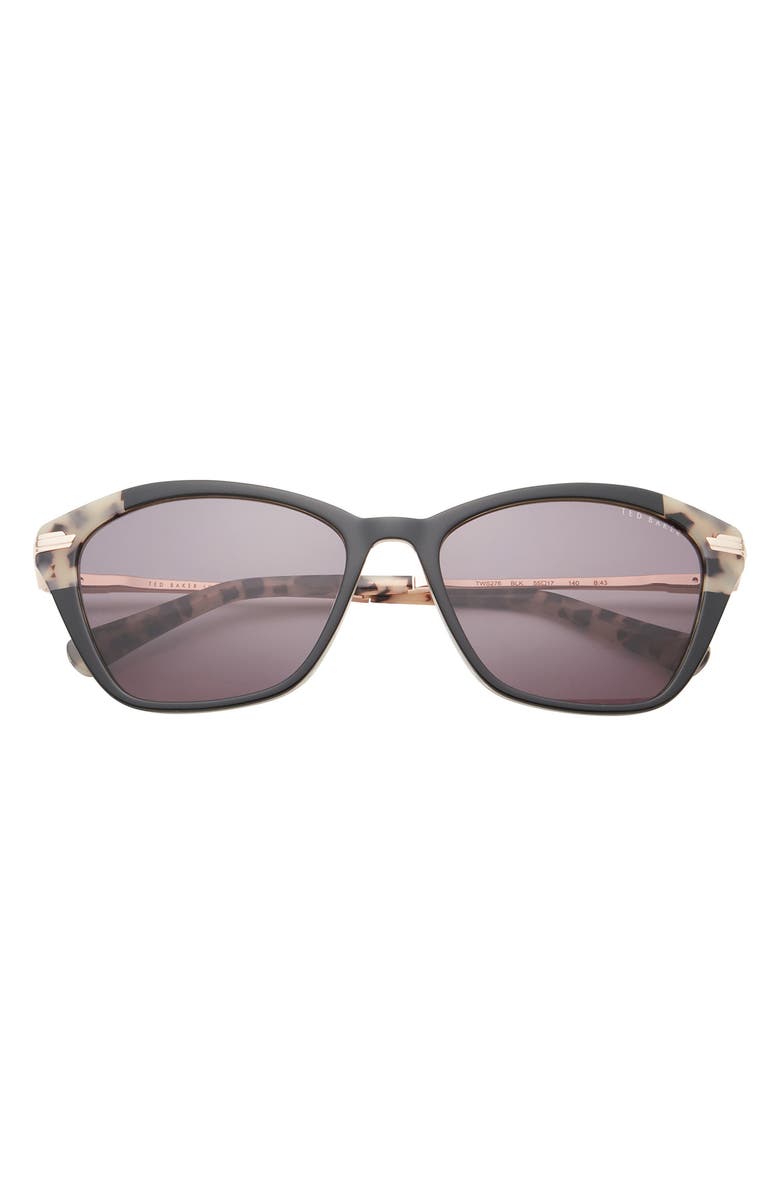 Ted Baker London 55mm Cat Eye Sunglasses, Main, color, Black