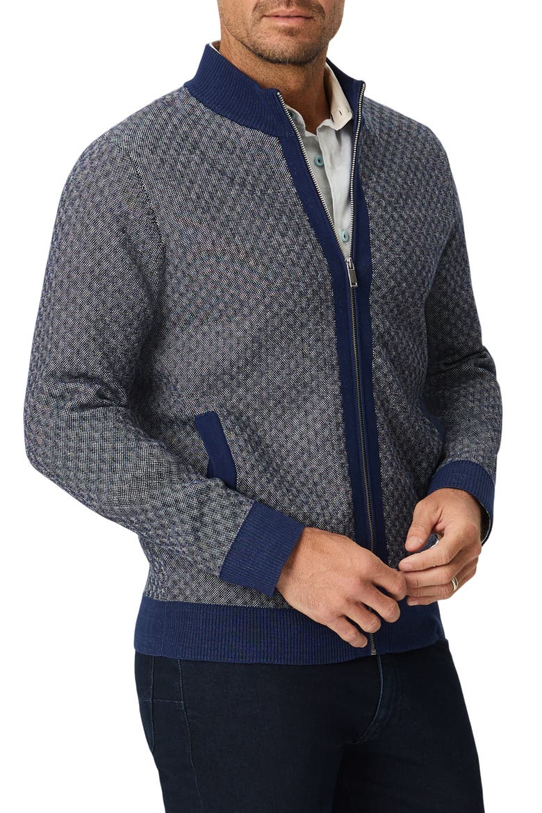 Loreto Full Zip Sweater, Alternate, color, NAVY