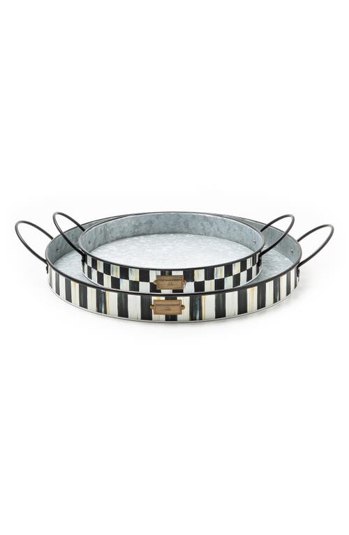 Mackenzie-childs Mackenzie Childs Spectator Set Of 2 Galvanized Steel Serving Trays In Black