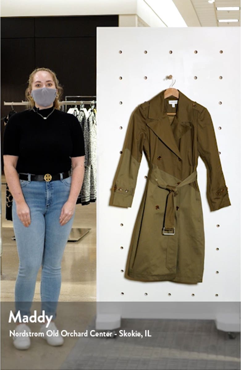 Pieced Colorblock Trench Coat, sales video thumbnail