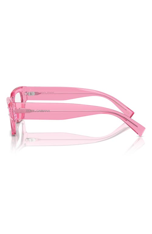 Dolce & Gabbana Dolce&gabbana 53mm Rectangular Reading Glasses In Transparent Pink