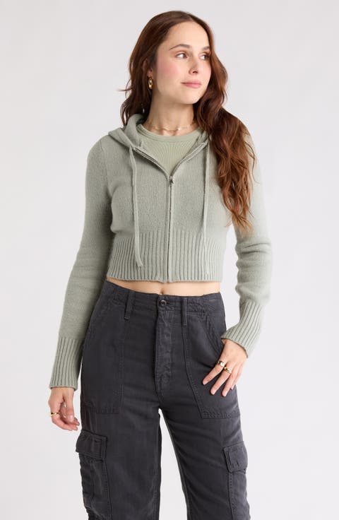 Front Zip Hooded Sweater