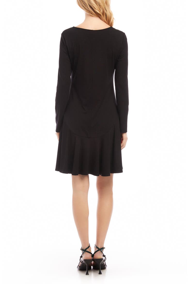 Montana Long Sleeve A-Line Jersey Dress, Alternate, color, BLACK