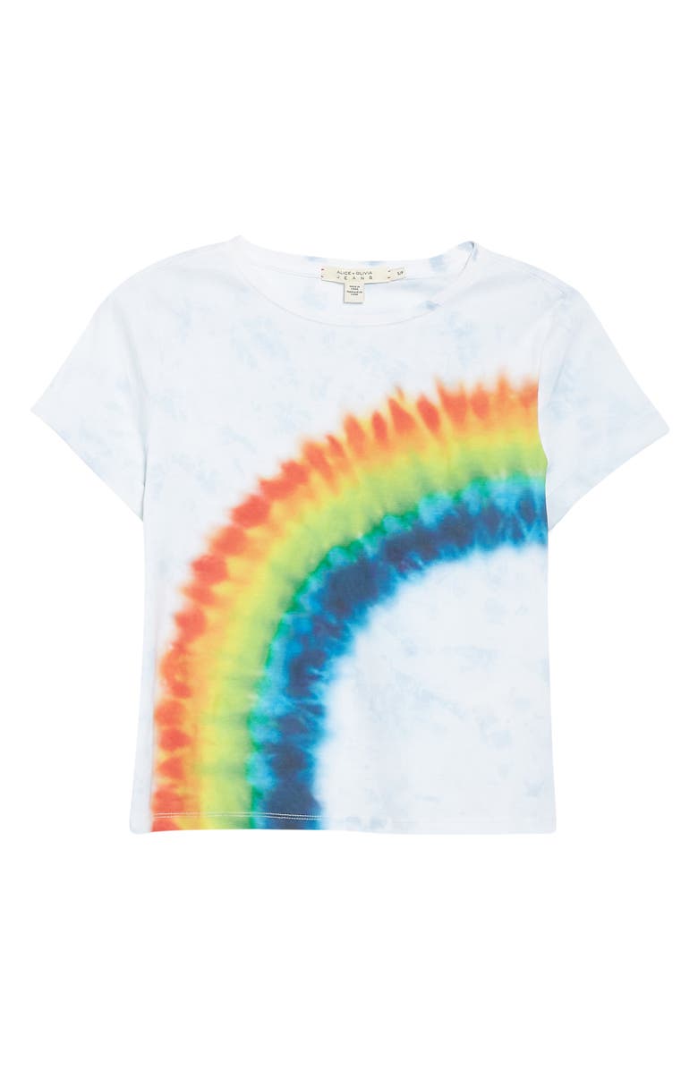 Alice + Olivia Jeans Shira Roll Sleeve Tee, Alternate, color, 