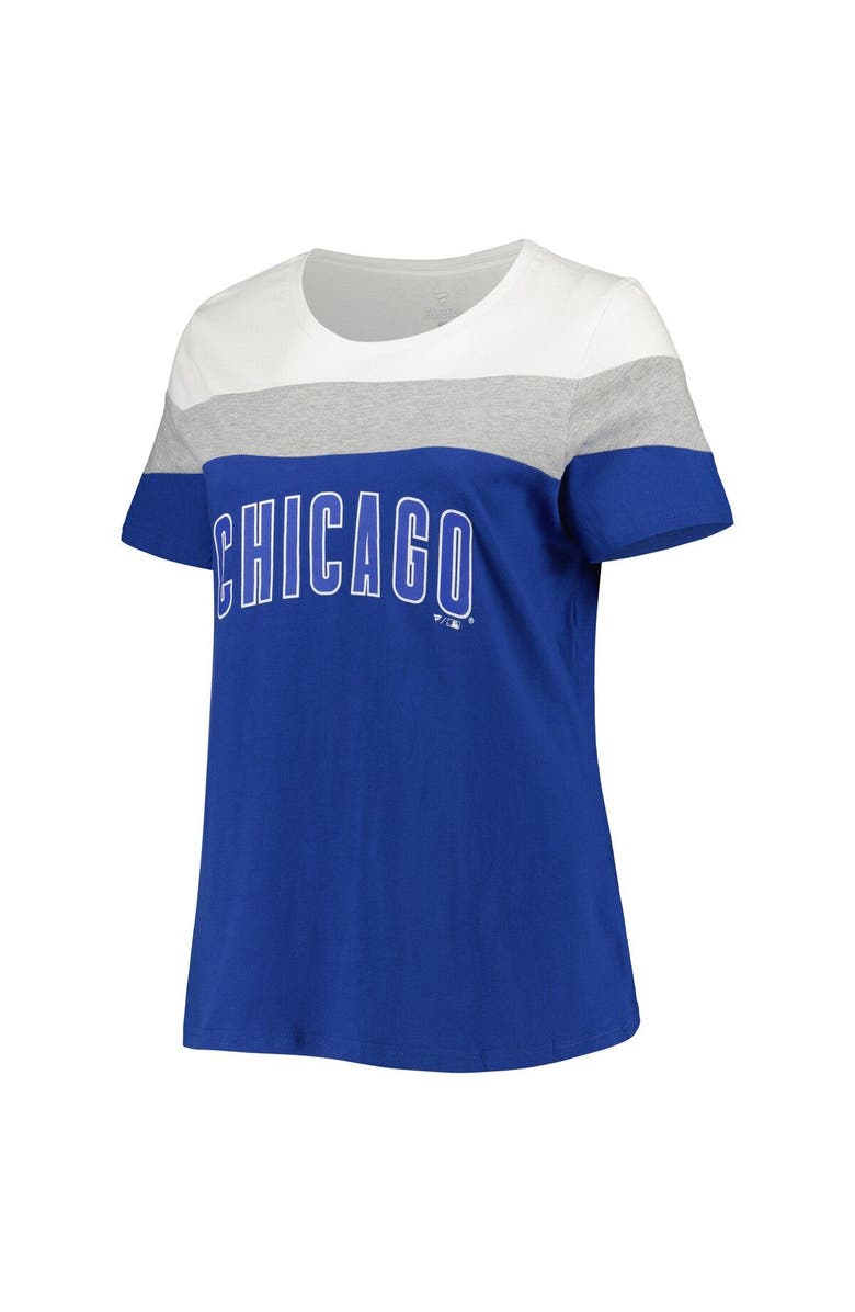 PROFILE Women's Royal/Heather Gray Chicago Cubs Plus Size Colorblock T-Shirt, Alternate, color, Royal