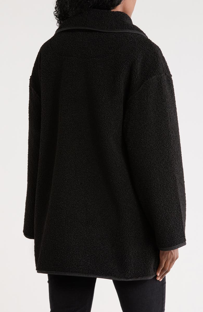 MAX STUDIO Wing Collar Faux Shearling Jacket, Alternate, color, Black-Black