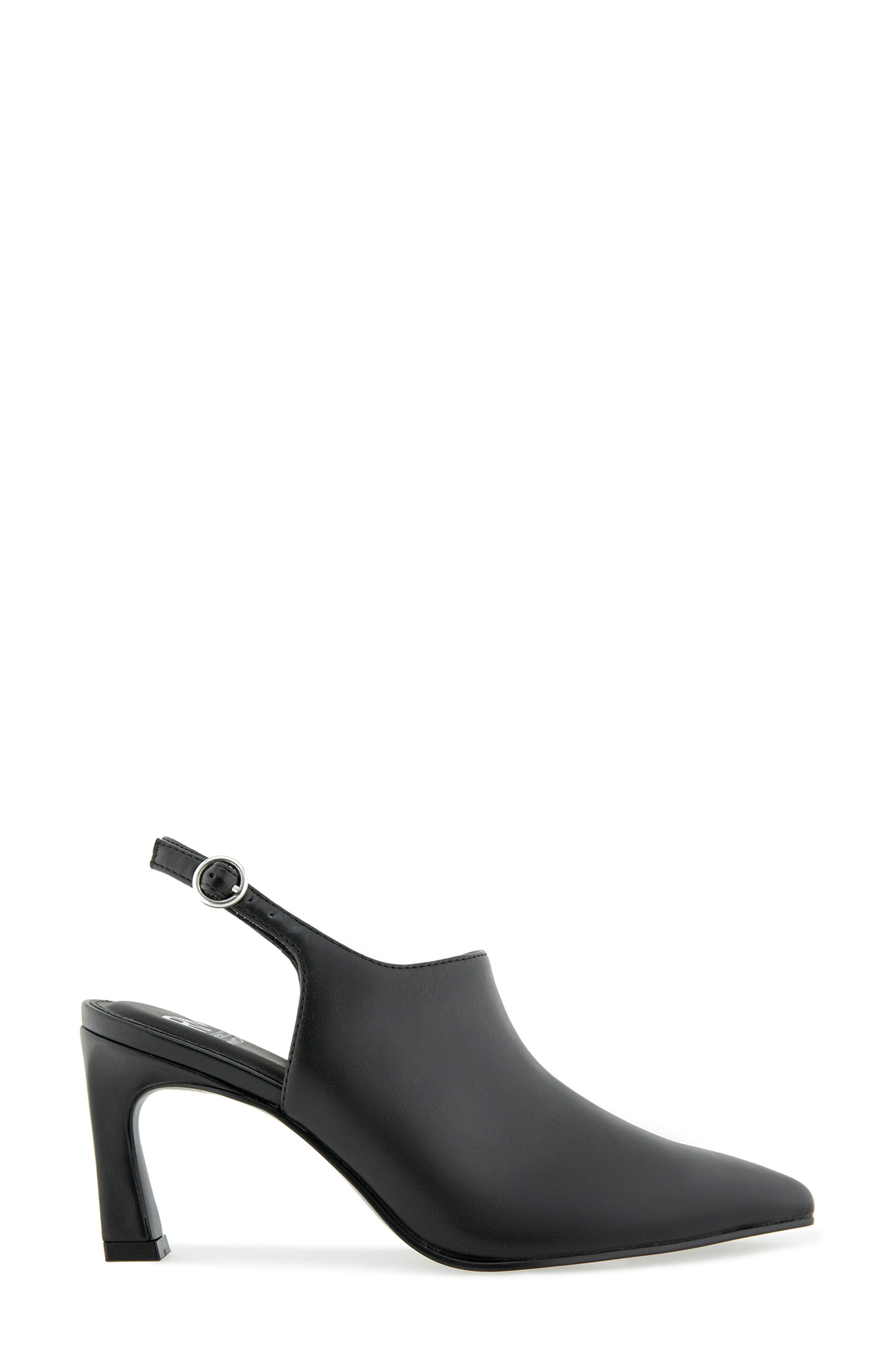 Kiara Faux Leather Pointed Toe Slingback Pump, Alternate, color, BLACK