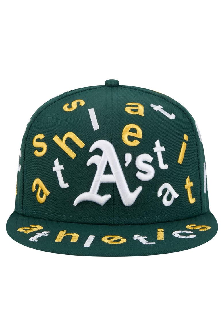 Men's New Era Green Oakland Athletics Team Confetti 59FIFTY Fitted Hat, Alternate, color, Green