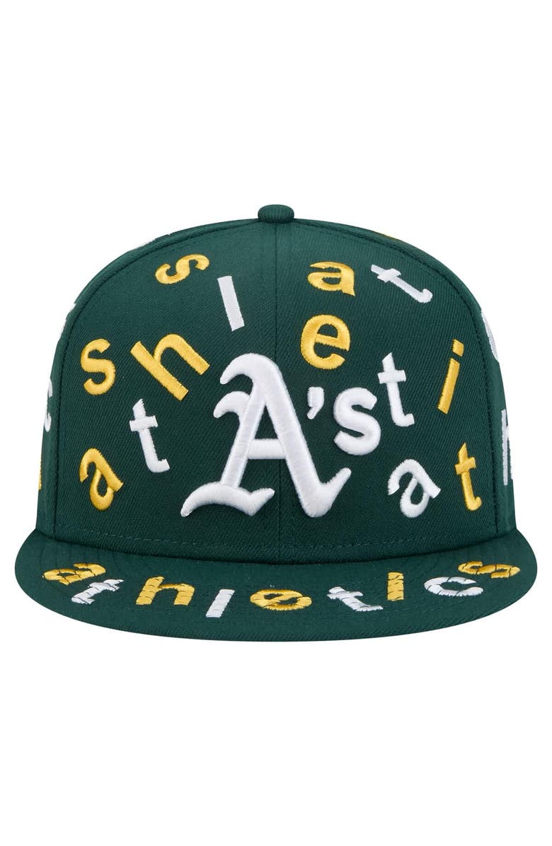 New Era Men's New Era Green Oakland Athletics Team Confetti 59FIFTY Fitted Hat, Alternate, color, Green