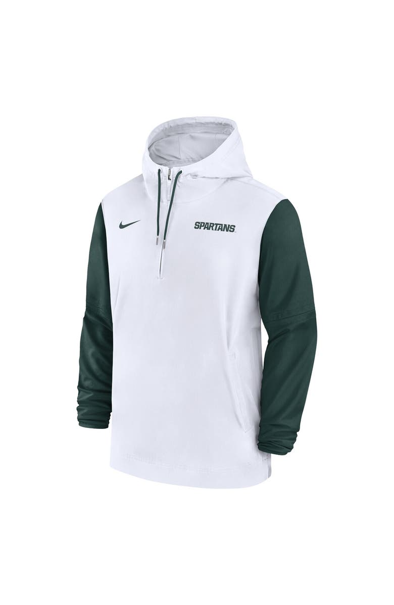Nike Men's Nike White Michigan State Spartans 2024 Sideline Pregame Player Half-Zip Hoodie, Alternate, color, 