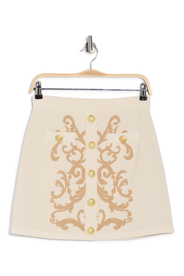 Minoru Jacquard Sweater Miniskirt, Alternate, color, BONE/ CAPPUCCINO