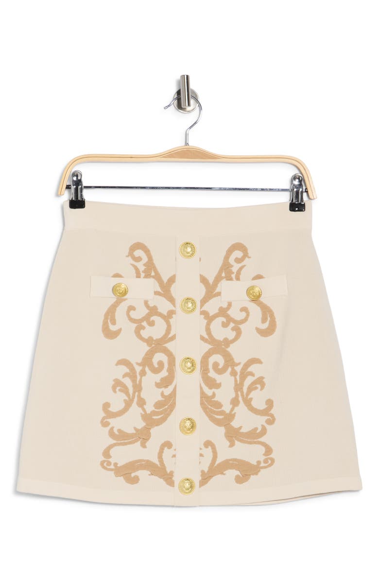 L'AGENCE Minoru Jacquard Sweater Miniskirt, Alternate, color, Bone/ Cappuccino