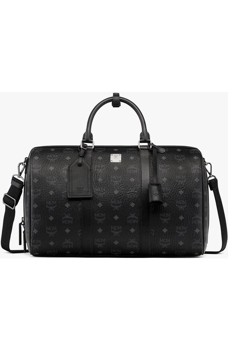 MCM Ottomar Weekender Bag in Visetos, Main, color, Black