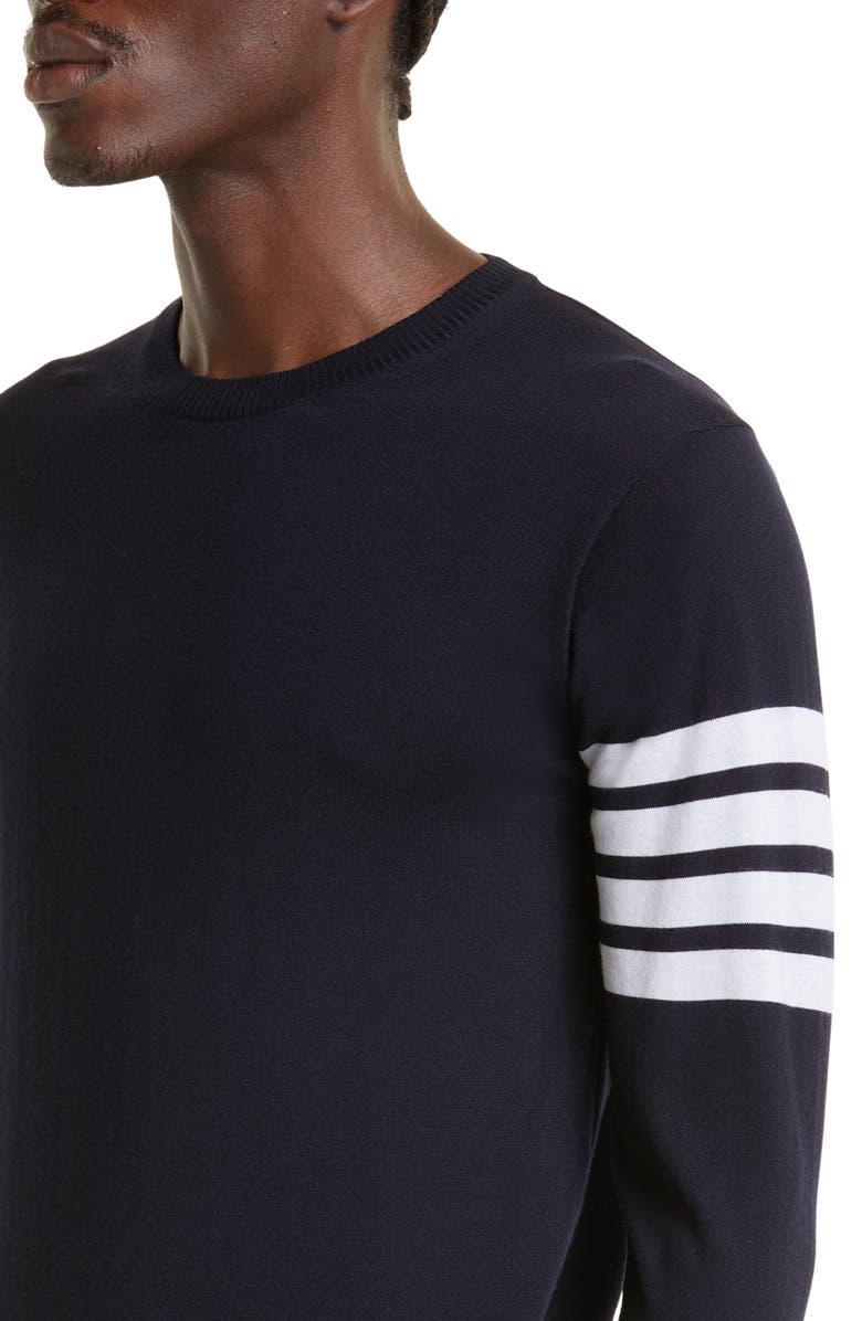 Thom Browne Merino Wool Pullover, Alternate, color, Navy