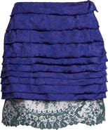 Saint Laurent Layered Floral Jacquard Skirt