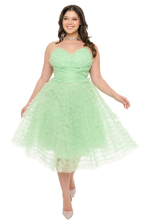 Plus Size Tulle Sweetheart Cupcake Swing Dress