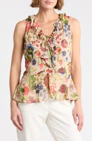 CeCe Ruffle Sleeveless Top