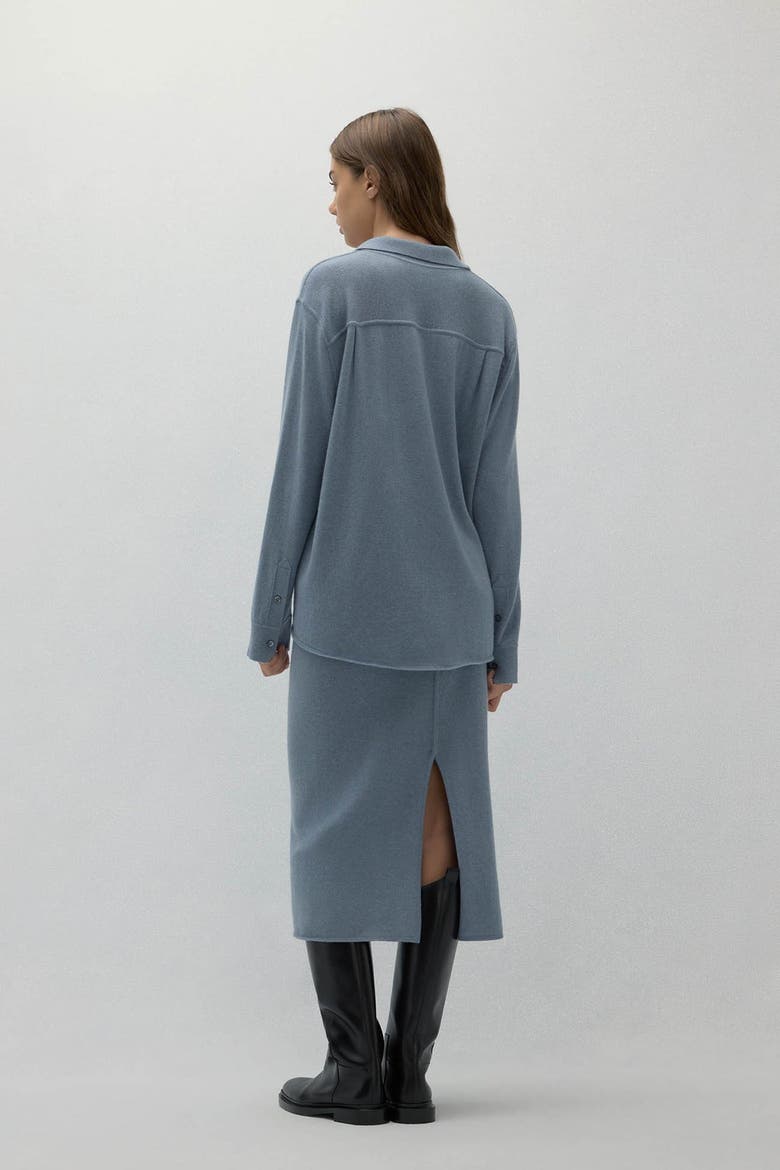 Catania Denim Cashmere Shirt, Alternate, color, Stonewash