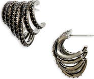 Nadri Multirow C-Hoop Earrings