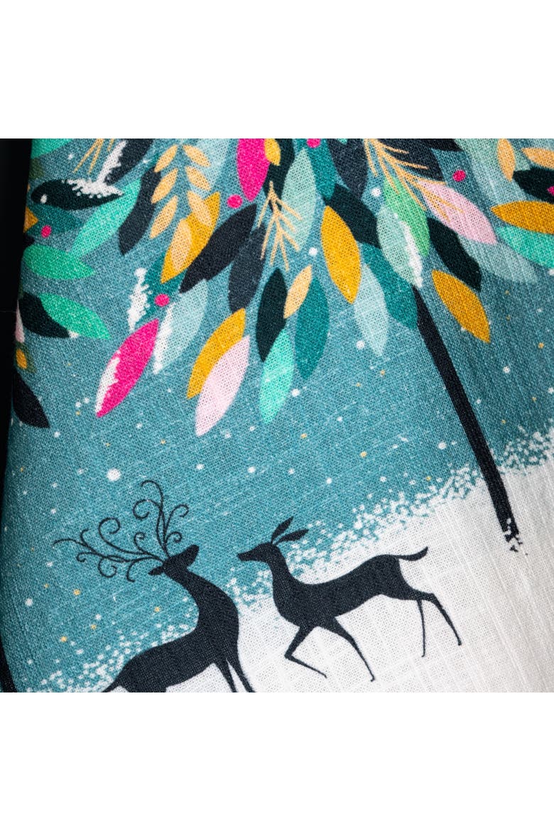 Festive Forest Kitchen Dishtowel, Alternate, color, Green