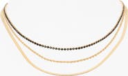 Ettika Delicate Sparkle Layered Chain Necklace