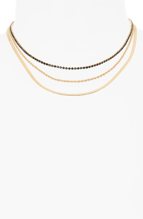 Ettika Delicate Sparkle Layered Chain Necklace In Gold