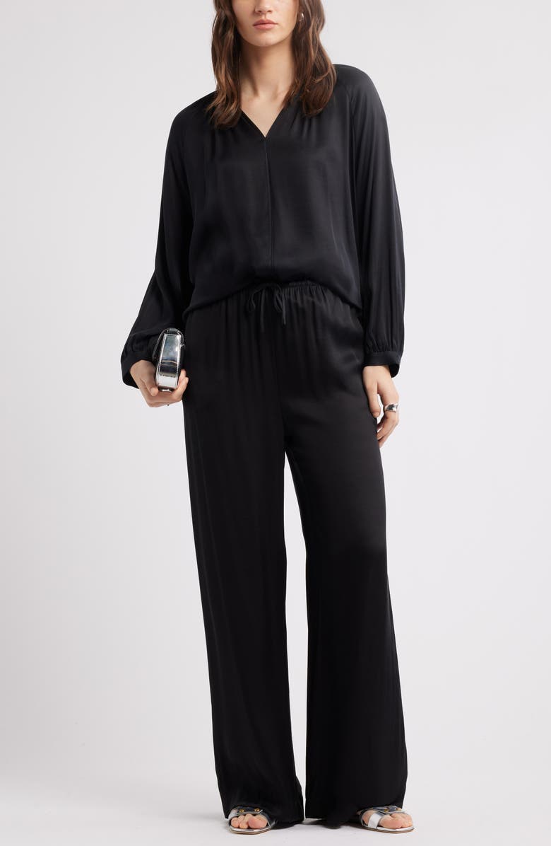 Nordstrom Shirred Satin Shirt, Alternate, color, 