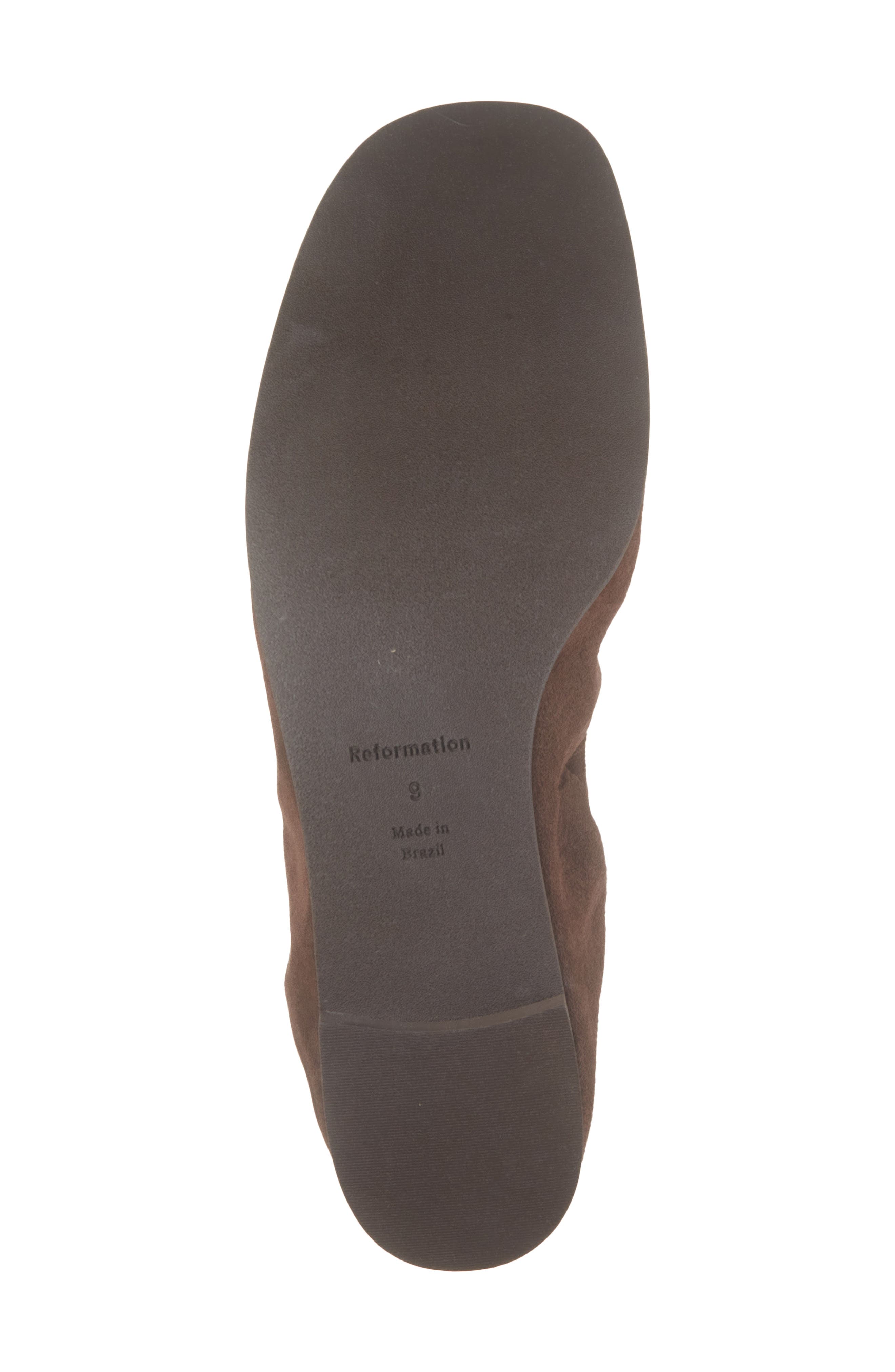 Reformation Buffy Mary Jane Ballet Flat, Alternate, color, Espresso Suede