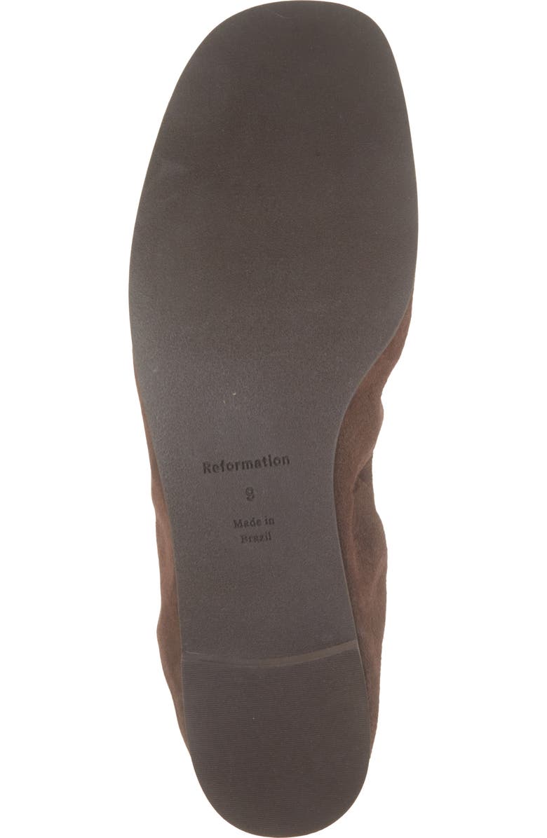 Reformation Buffy Mary Jane Ballet Flat, Alternate, color, Espresso Suede
