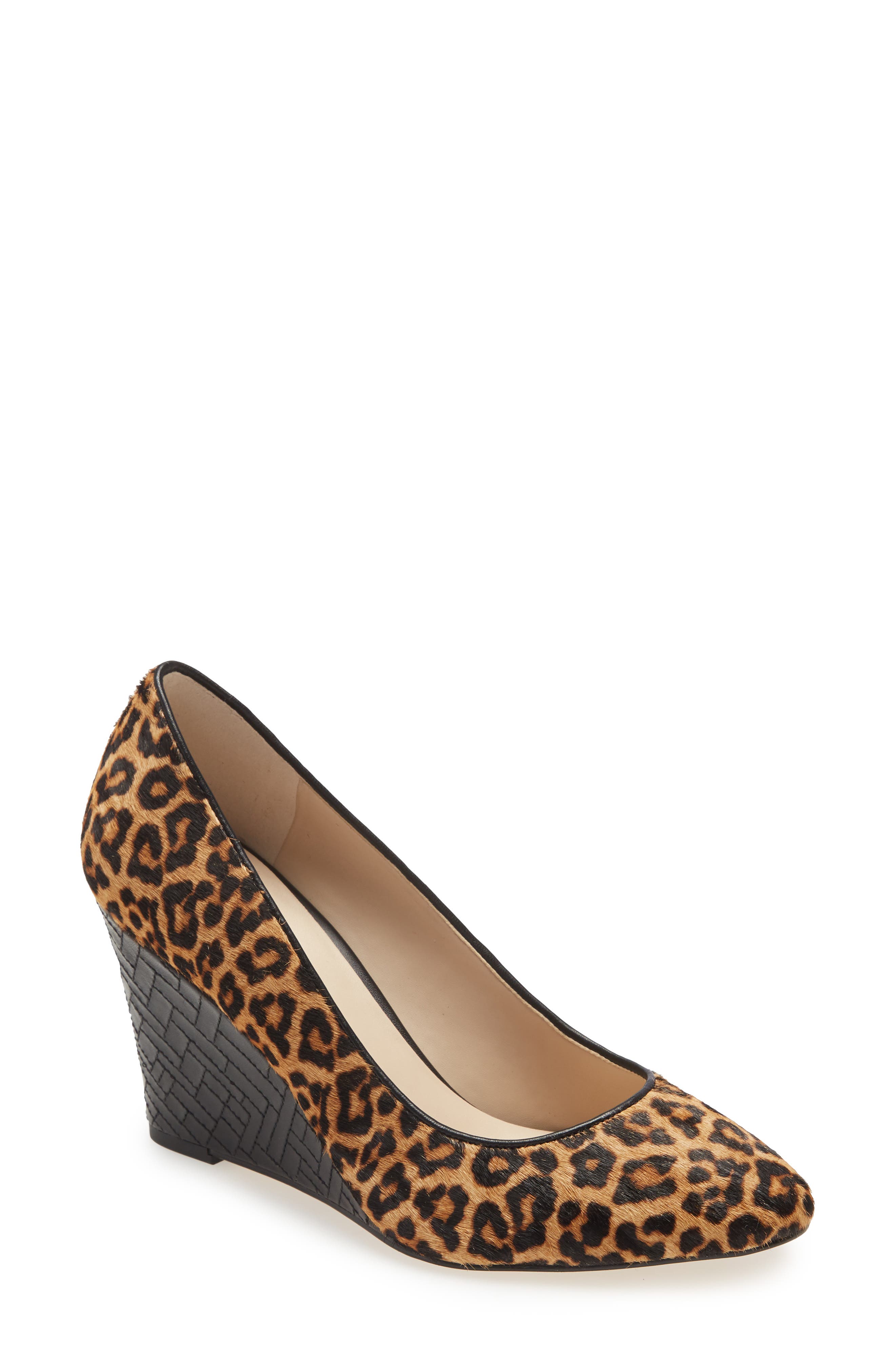 Marit Genuine Calf Hair Wedge Pump, Main, color, LEOPARD PRINT CALF HAIR