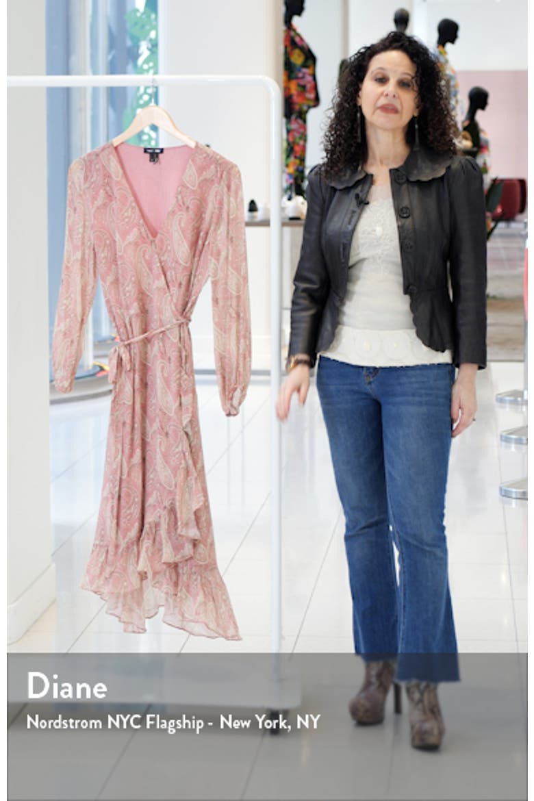Long Sleeve Silk Georgette Wrap Dress video