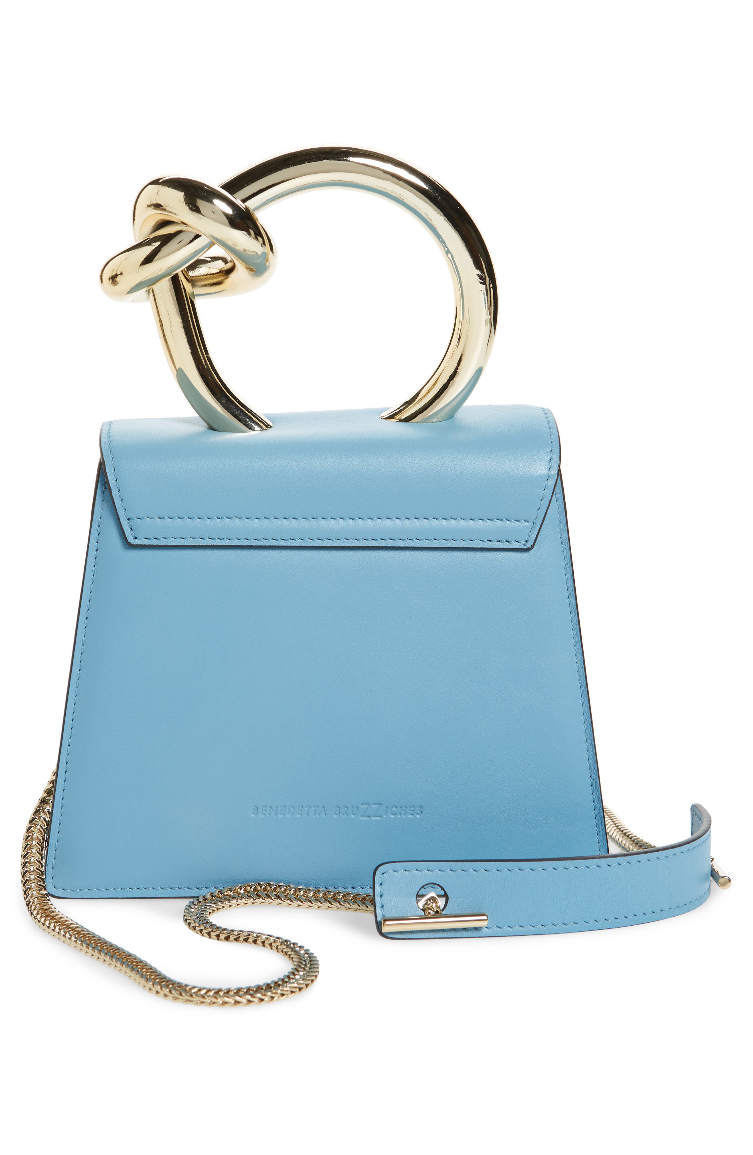 Benedetta Bruzziches Small Brigitta Santorini Calfskin Leather Top Handle Satchel, Alternate, color, 