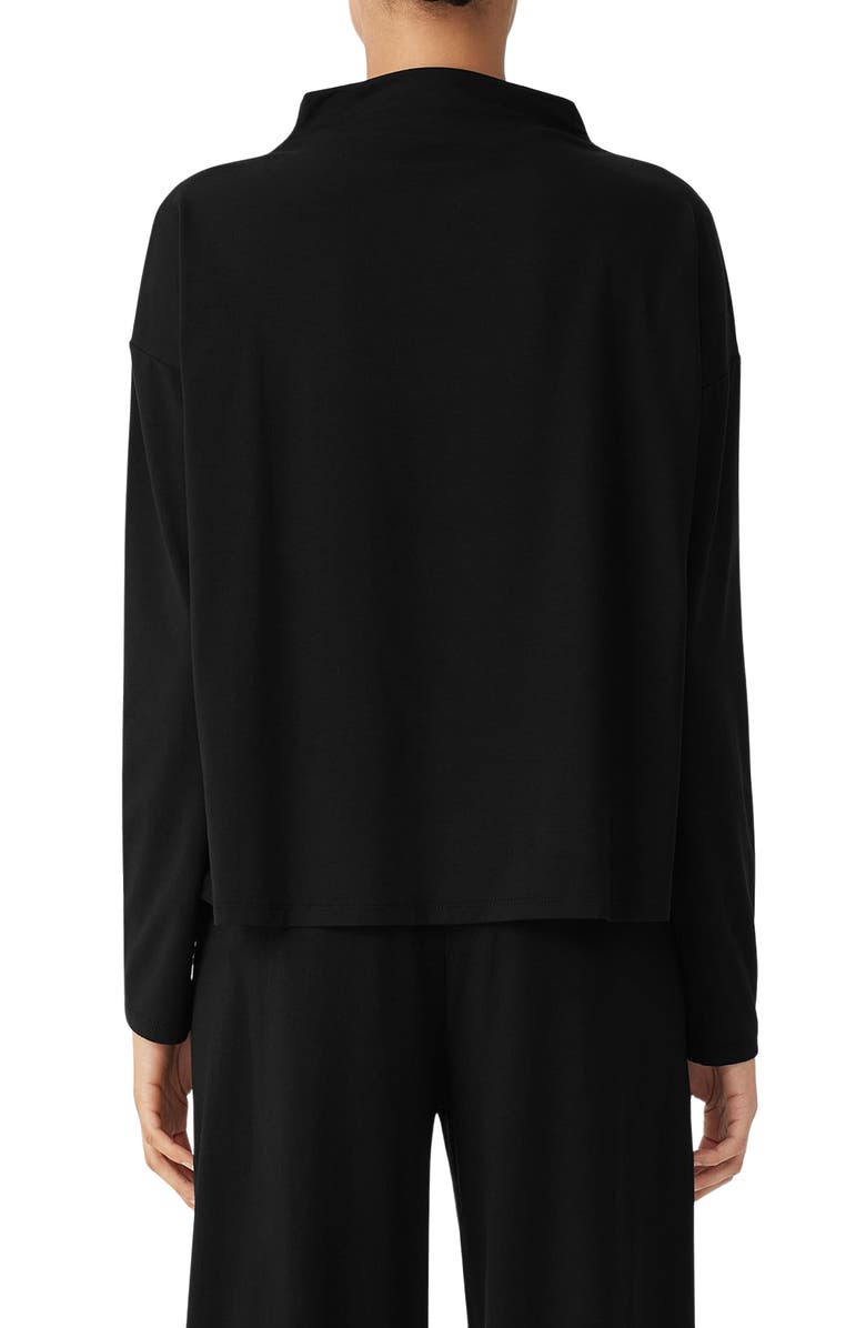 Eileen Fisher Funnel Neck Long Sleeve Boxy Top, Alternate, color, 