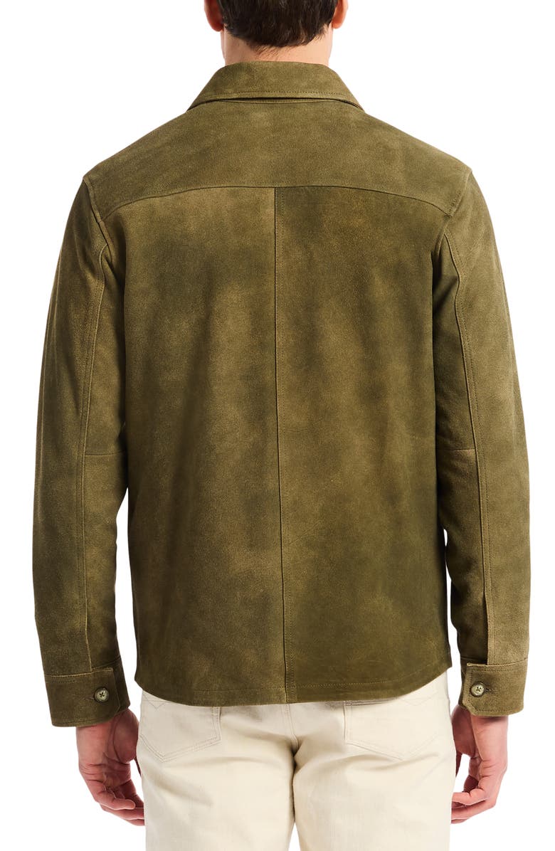 Robert Graham Manzo Goatskin Suede Field Jacket, Alternate, color, Olive