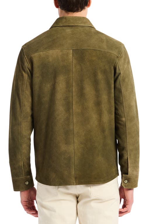 Robert Graham Manzo Goatskin Suede Field Jacket In Green