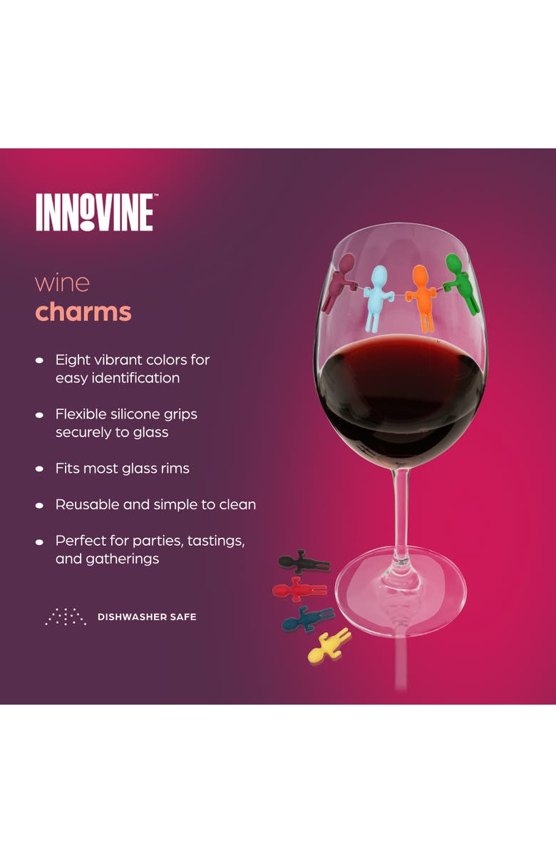Innovine Wine Charms Set of 8, Alternate, color, Assorted