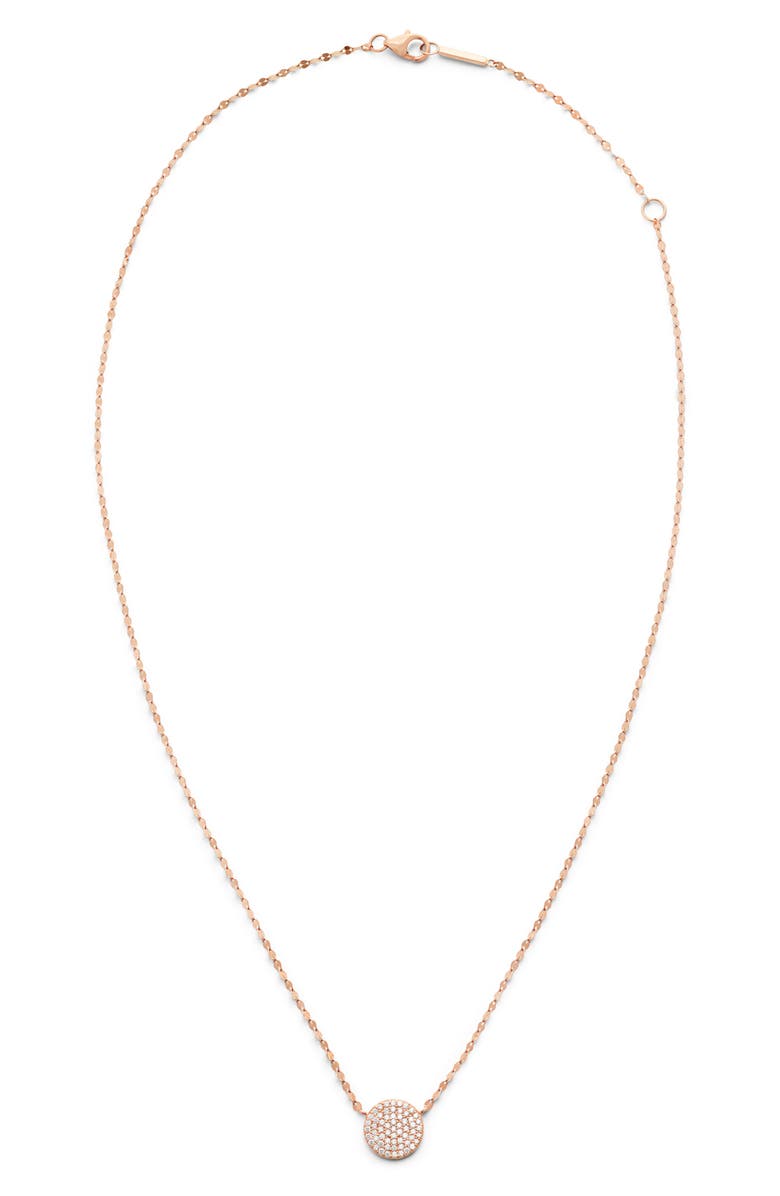 LANA 14K Gold Diamond Circle Pendant Necklace, Main, color, Rose Gold