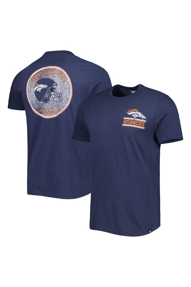 Men's '47 Navy Denver Broncos Open Field Franklin T-Shirt, Main, color, Navy