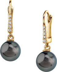 The Pearl Source Tahitian South Sea Pearl & Diamond Susan Earrings