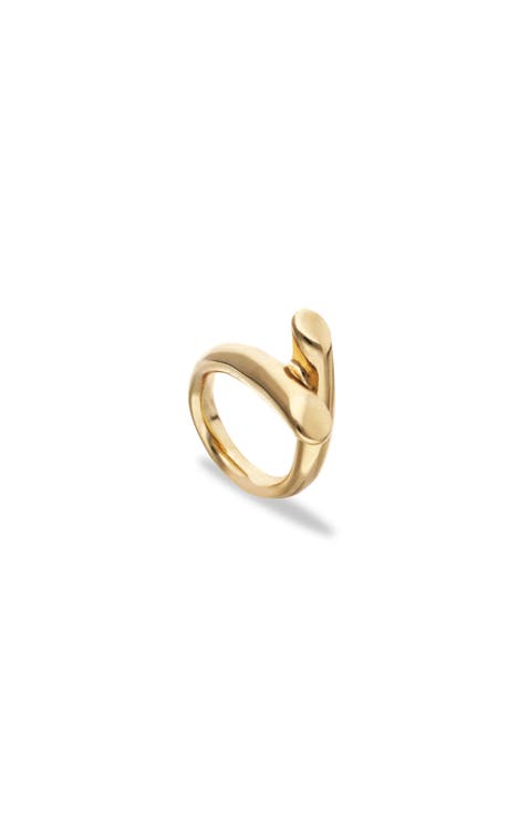 18K Gold-Plated Ring In The Shape Of Tubes