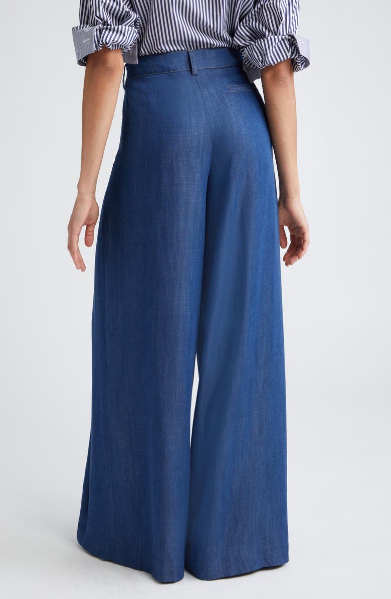 TWP New Didi Pleated Wide Leg Pants, Alternate, color, Medium Indigo