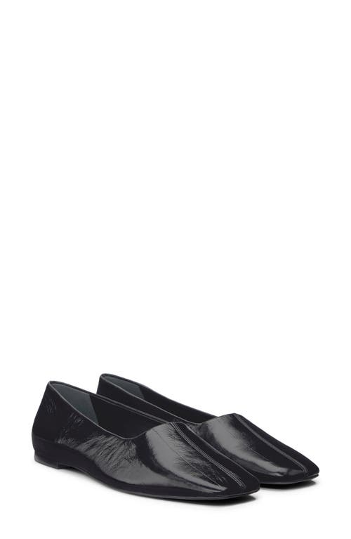 Reformation Inez Ballet Flats Black Eel In Black