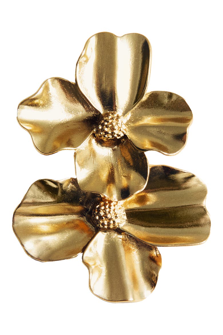 Flower Drop Earrings, Alternate, color, GOLD