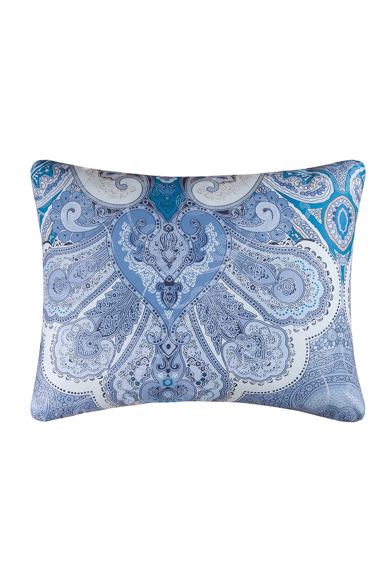20" x 26" Daphne Blue Damask Cotton Standard Sham - Machine Washable, Main, color, Blue