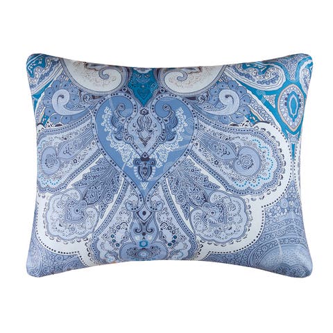20" x 26" Daphne Blue Damask Cotton Standard Sham - Machine Washable
